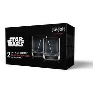 2 Star Wars Obi Wan Kenobi Drinking Glasses Blue Light Saber Disney 10oz NEW